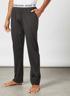 Buy Elasticated Loungewear Pants Black in UAE