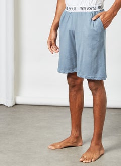 Buy Elasticated Loungewear Shorts Blue in UAE