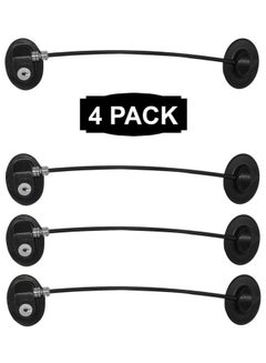 Buy 4-Piece Refrigerator Door Lock With 4 keys Black in Saudi Arabia