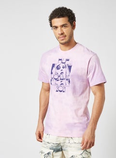 Buy Tie-Dye Graphic Print T-Shirt Purple in Saudi Arabia