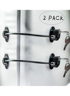 Buy 2-Piece Refrigerator Door Lock With 4 keys Black in Saudi Arabia