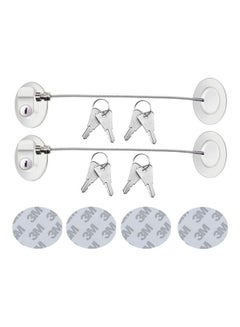 Buy 2-Piece Refrigerator Door Lock With 4 Keys White in Saudi Arabia