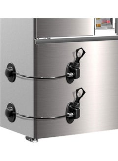 Buy 2-Piece Refrigerator Door Lock Black in Saudi Arabia
