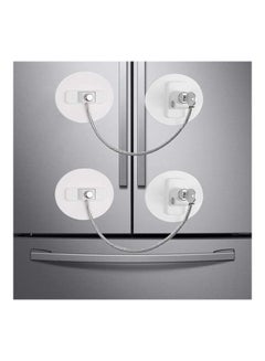 Buy 2-Piece Refrigerator Door Lock 2 Keys White in Saudi Arabia