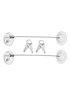 Buy 2-Piece Refrigerator Door Lock 4 Keys White in Saudi Arabia