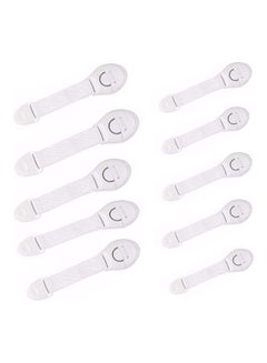 Buy 10-Piece Lengthened Bendy Safety Child Lock White in Saudi Arabia