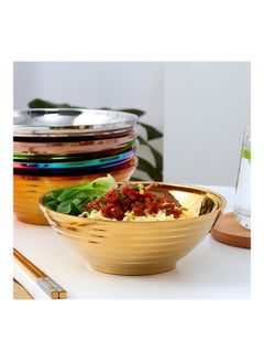 Buy Non-stick Heat-resistant Stainless Steel Kitchen Noodle Bowl Rose Gold in Saudi Arabia