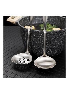 Buy 2-Piece Soup Spoon And Colander Silver 29x8x5cm in Saudi Arabia