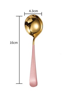 Buy Stainless Steel Hot Drinking Spoon Pink/Gold in UAE