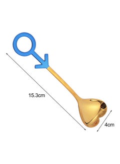 Buy Heart Shaped Mirror Coffee Spoon Gold/Blue in UAE