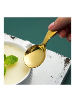 Buy Stainless Steel Mini Dessert Spoon Gold in UAE