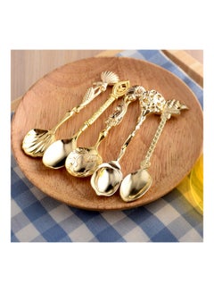 Buy 5-Piece Table Spoon Set Gold in UAE