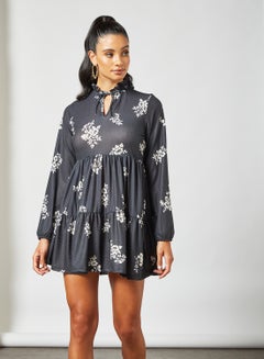 Buy Floral Print Mini Dress Multicolour in UAE