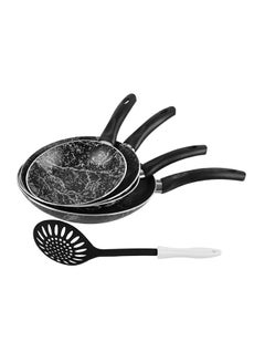 اشتري Cook Marble Fry Pan Set + Kitchen Tool (May Vary) Black في مصر