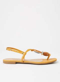 Buy Casual Plain Flat Sandals Peach in Saudi Arabia