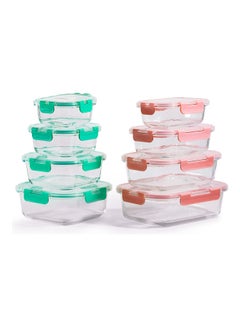 Buy 8-Pack Glass Food Storage Containers Clear 2.8kg in UAE