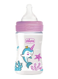 Buy Well-Being Feeding Bottle 150Ml Slow Flow 0M+ Silicone Pink in UAE