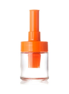 Buy Silicone Oil Dispenser Bottle With Brush Orange/Clear in Saudi Arabia