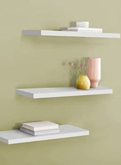 Buy Floating Decorative Wooden Wall Shelf For The Perfect Stylish Home White 1100*260*39mm in Saudi Arabia