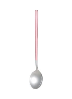 Buy Stainless Steel Spoon Food Grade Silver/Pink in UAE