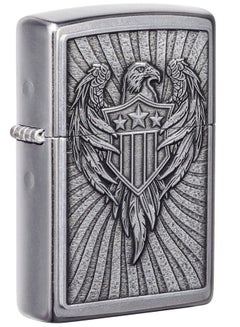 اشتري 207 Eagle Shield Emblem Design Street Chrome Windproof Lighter 2.25inch في الامارات