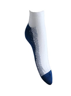 Buy Pair Of Quilted Ankle Socks White/Blue in Saudi Arabia