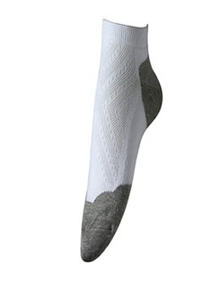 Buy Pair Of Quilted Ankle Socks White/Grey in Saudi Arabia