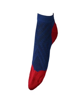 Buy Pair Of Quilted Ankle Socks Blue/Red in Saudi Arabia