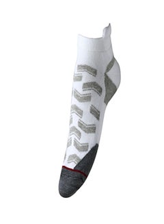 Buy Pair Of Quilted Ankle Socks White/Grey in Saudi Arabia