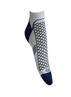 Buy Pair Of Quilted Ankle Socks Grey/Blue in Saudi Arabia