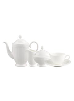 Buy 15-Piece Pearl Pattern Tea Set White in UAE