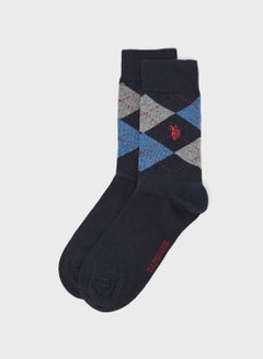 Buy Pair Of Soft Comfortable Crew Socks Navy Blue in UAE