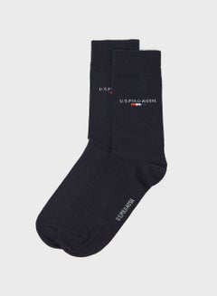 Buy Pair Of Soft Comfortable Crew Socks Navy Blue in UAE