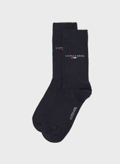 Buy Pair Of Soft Comfortable Crew Socks Navy Blue in UAE