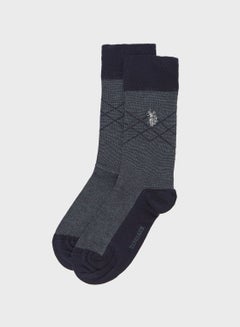 Buy Pair Of Soft Comfortable Crew Socks Navy Blue in UAE