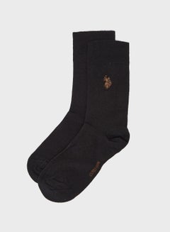 Buy Pair Of Soft Comfortable Crew Socks Black in UAE