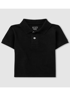 Buy Boys Basic Pique Polo Black in UAE