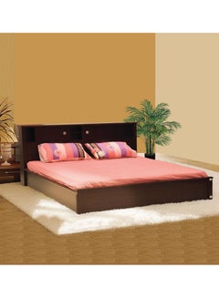 Buy Lambeth King Size Bed Brown/Silver 193x91x211cm in UAE