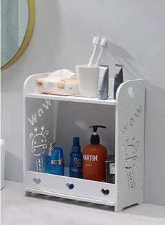 Buy Bathroom Storage Shelf Rack White 34x14x36.5cm in Saudi Arabia