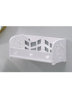 Buy Bathroom Storage Shelf Rack White 34x14x14cm in Saudi Arabia