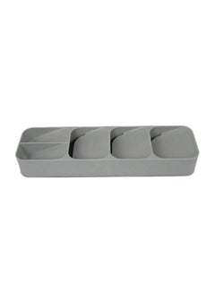 Buy 5-Compartment Plastic Cutlery Organizer Grey 39.6 x 11 x 5.5cm in Saudi Arabia