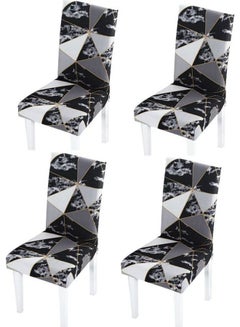 Buy 4-Piece Of Waterproof Thick Chair Covers Black in UAE