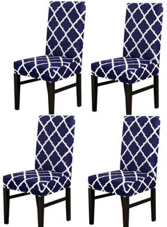Buy 4-Piece Of Waterproof Thick Chair Covers Blue in UAE