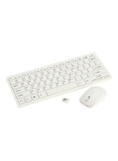 اشتري مجموعة مكونة من لوحة مفاتيح وماوس لاسلكيين محمولين بتصميم رفيع للغاية بتردد 2.4 جيجاهرتز أبيض في السعودية
