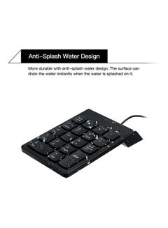 Buy 18 Keys Fashionable Low Noise Mini Numeric Keypad Waterproof USB Wired Black in Saudi Arabia