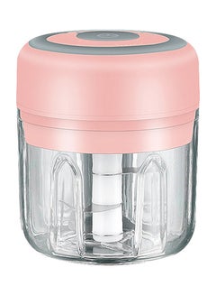 اشتري Household Electric Mini Garlic Chopper Food Chopper Pink/Clear في السعودية