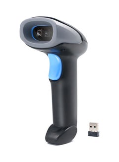 Buy Handheld Barcode 1D Code Scanner Wireless and USB Wired Compatible with Windows Android Mac Linux Black/Blue in Saudi Arabia