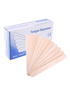 Buy 100-Piece Wooden Epilating Wax Applicator Set Beige in Egypt