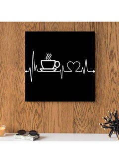 Buy Coffee Love Quote Themed Wall Art Black/White 33x33cm in Saudi Arabia