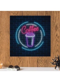 Buy Coffee Themed Wall Art Multicolour 33x33cm in Saudi Arabia